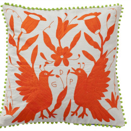 Coussin orange jumeau 50x50 Otomi ViBamos