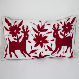 Coussin unicolore 1 Otomi ViBamos tissu mexicain.