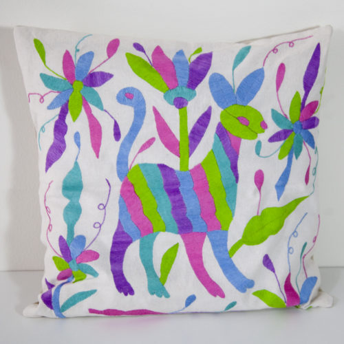 Coussin verano 4 Otomi ViBamos tissu mexicain. Couleur été 2016.