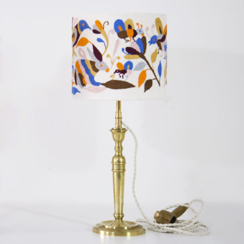 Lampe Bichos ViBamos tissu Otomi mexicain