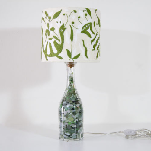 Lampe Ile de Batz ViBamos tissu Otomi mexicain