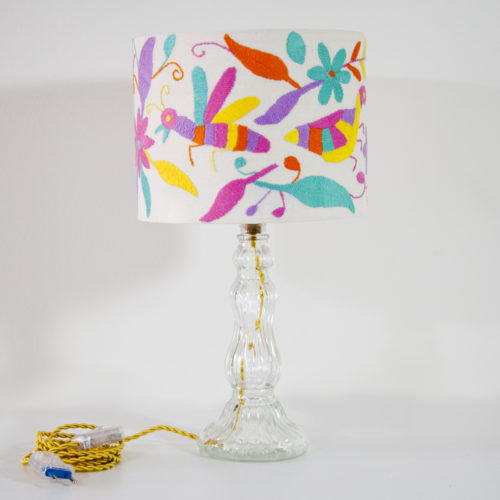 Lampe Paloma ViBamos tissu Otomi mexicain